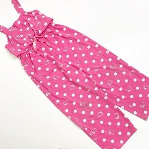 Hello Kitty little girls hot pink polkadot print jumpsuit